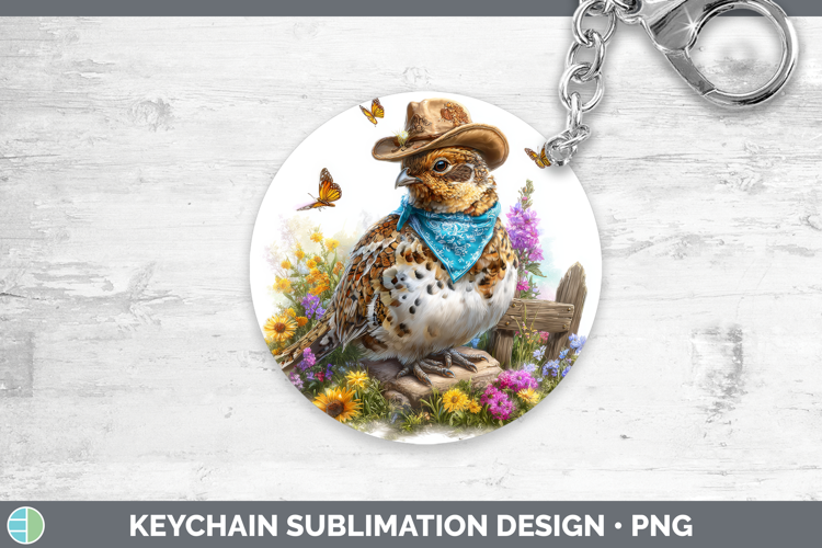 Grouse Keychain Woodland Bandana Summer Sublimation Keyring