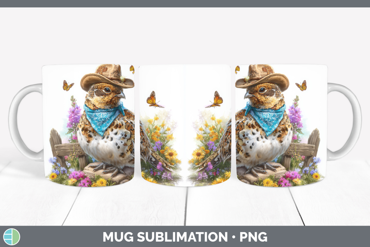 Grouse Mug Wrap Woodland Bandana Summer Sublimation Coffee C