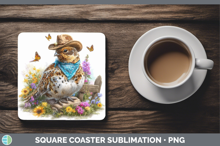 Grouse Square Coaster Woodland Bandana Summer Sublimation Co