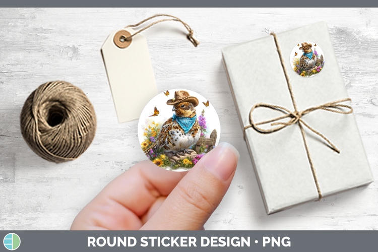 Woodland Bandana Summer Grouse Stickers | Round Labels Desig