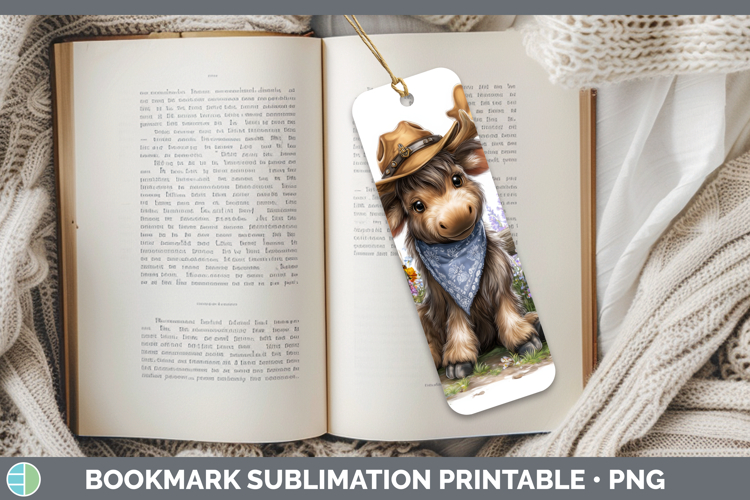 Moose Bookmark Woodland Bandana Summer Sublimation Printable