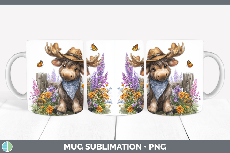 Moose Mug Wrap Woodland Bandana Summer Sublimation Coffee Cu