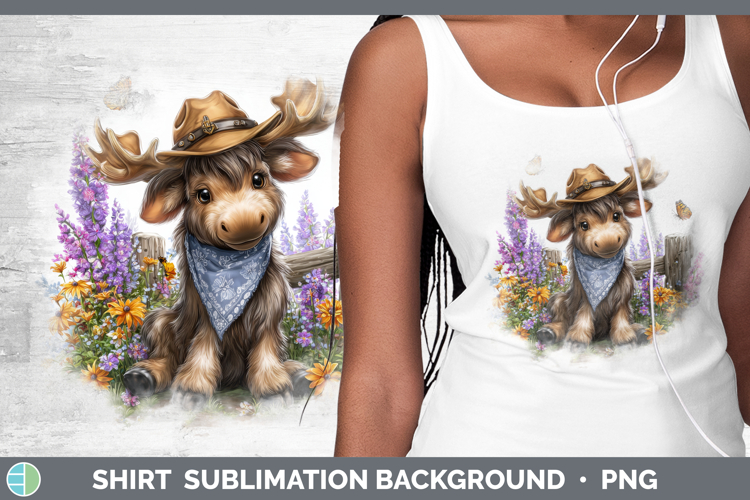 Moose Shirt Woodland Bandana Summer Sublimation Background D