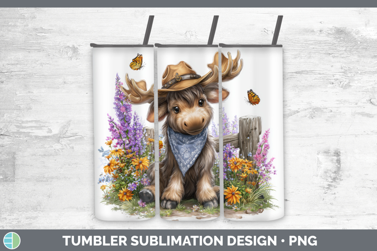 Moose Tumbler Woodland Bandana Summer Sublimation 20 oz Skin