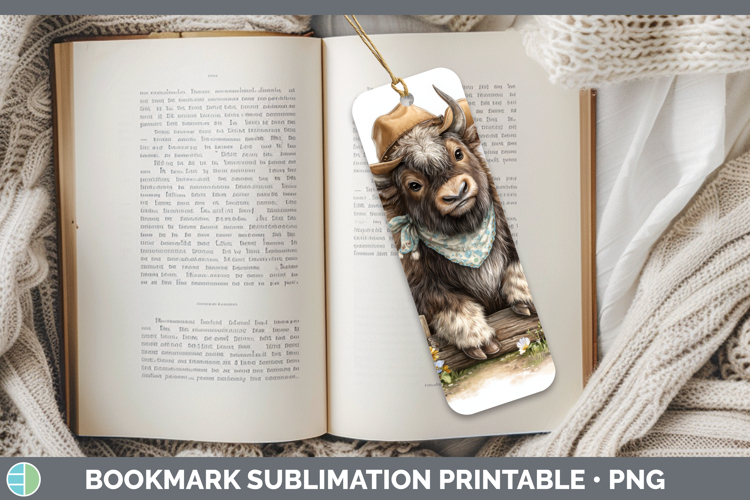 Musk Ox Bookmark Woodland Bandana Summer Sublimation Printab