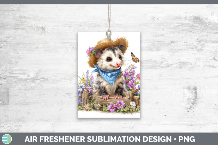 Opossum Air Freshener Woodland Bandana Summer Sublimation Ca