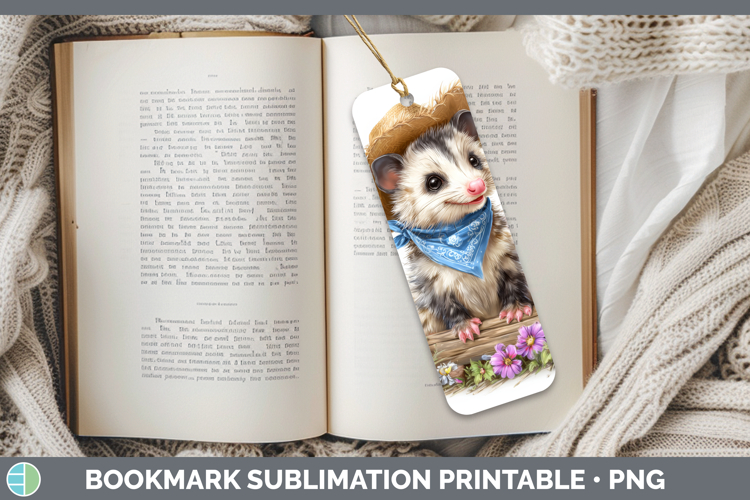 Opossum Bookmark Woodland Bandana Summer Sublimation Printab