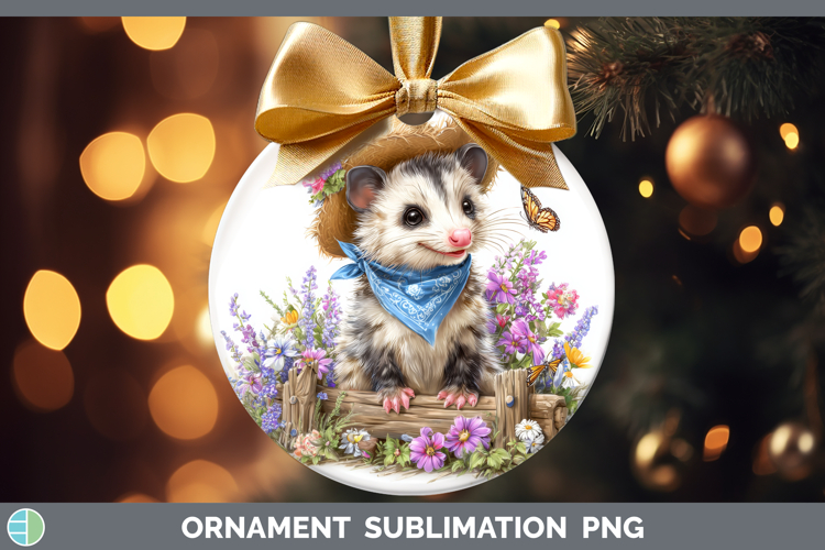 Opossum Ornament Woodland Bandana Summer Sublimation Bauble