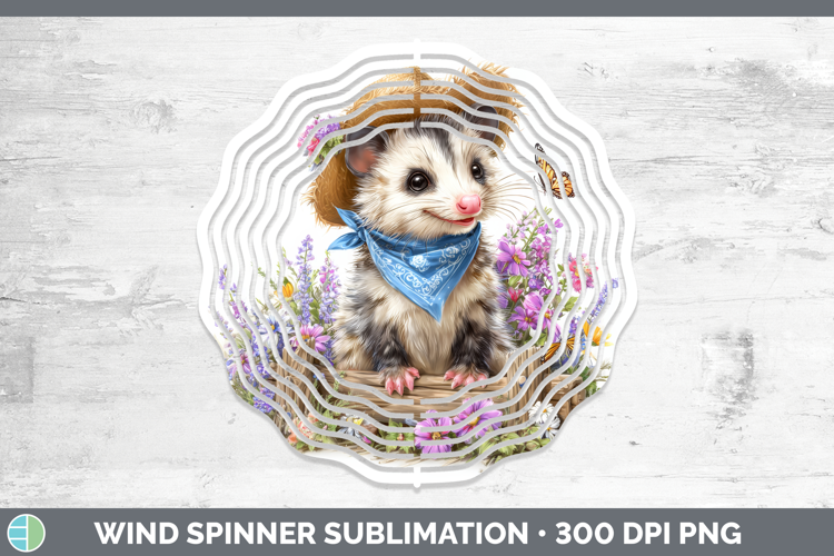 Opossum Wind Spinner Woodland Bandana Summer Sublimation Spi