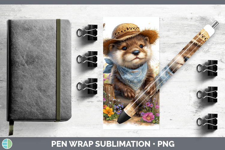 Otter Pen Wrap Woodland Bandana Summer Sublimation Pen Desig