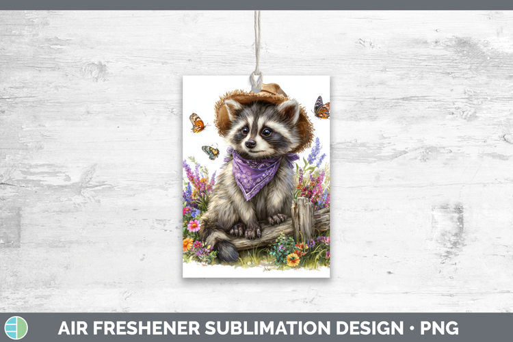 Raccoon Air Freshener Woodland Bandana Summer Sublimation Ca