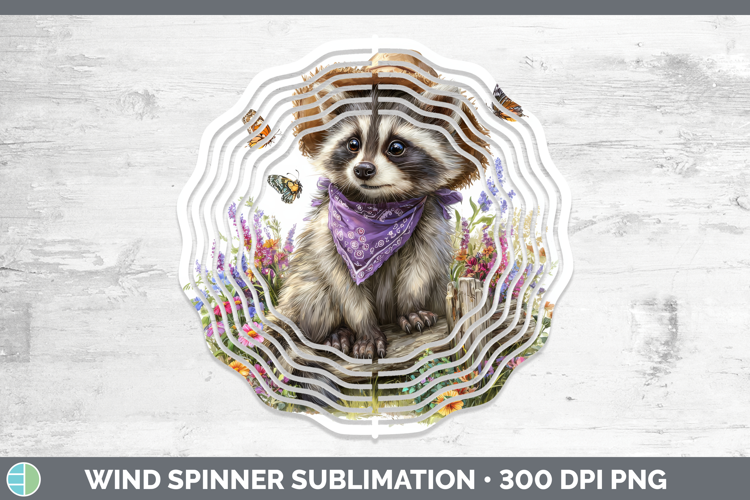Raccoon Wind Spinner Woodland Bandana Summer Sublimation Spi