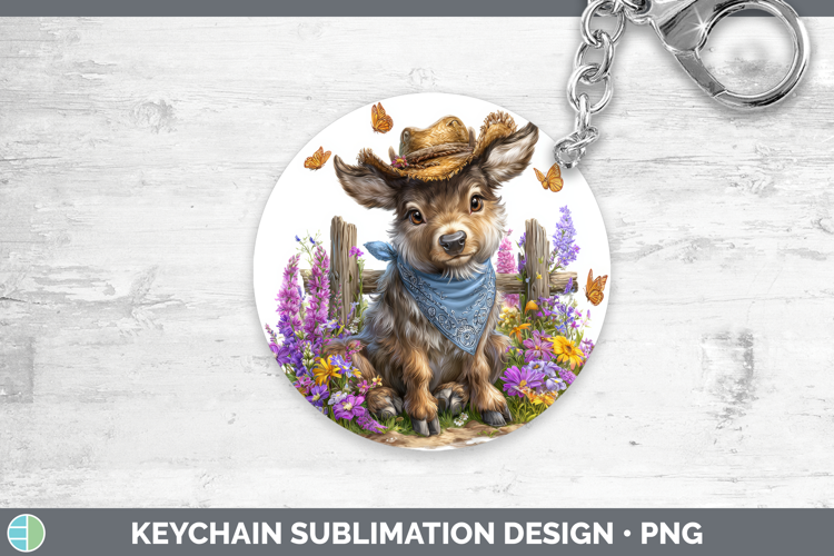 Reindeer Keychain Woodland Bandana Summer Sublimation Keyrin
