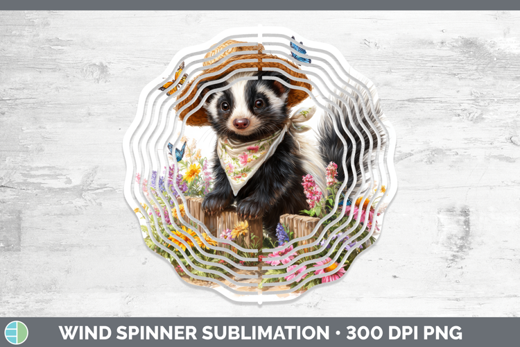 Skunk Wind Spinner Woodland Bandana Summer Sublimation Spinn