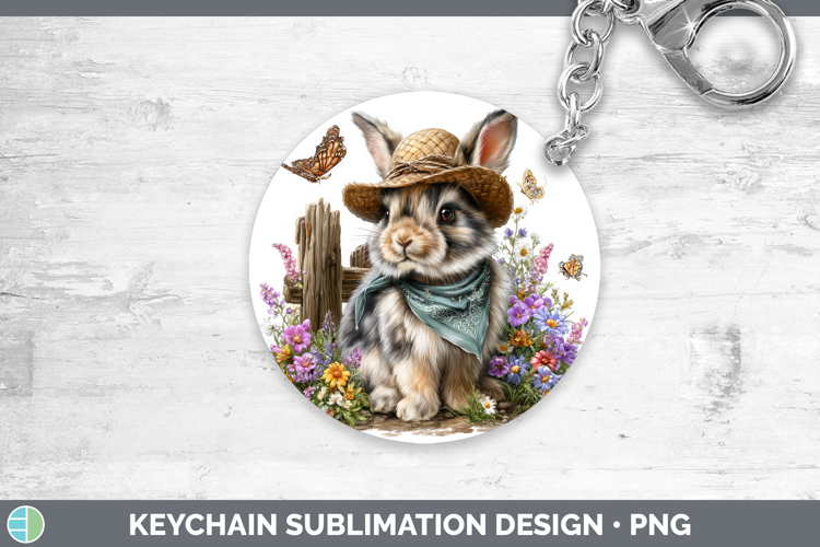 Snowshoe Hare Keychain Woodland Bandana Summer Sublimation K