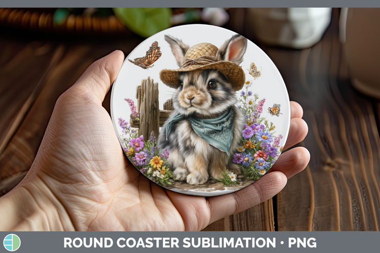 Snowshoe Hare Round Coaster Woodland Bandana Summer Sublimat