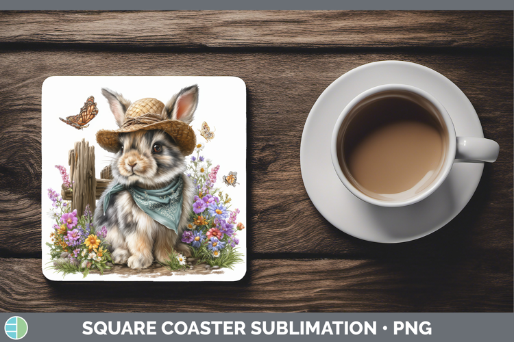 Snowshoe Hare Square Coaster Woodland Bandana Summer Sublima