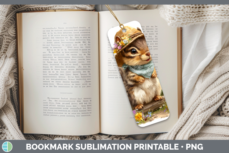 Squirrel Bookmark Woodland Bandana Summer Sublimation Printa