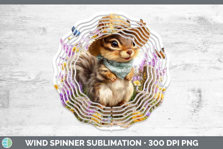 Squirrel Wind Spinner Woodland Bandana Summer Sublimation Sp