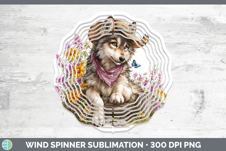 Wolf Wind Spinner Woodland Bandana Summer Sublimation Spinne