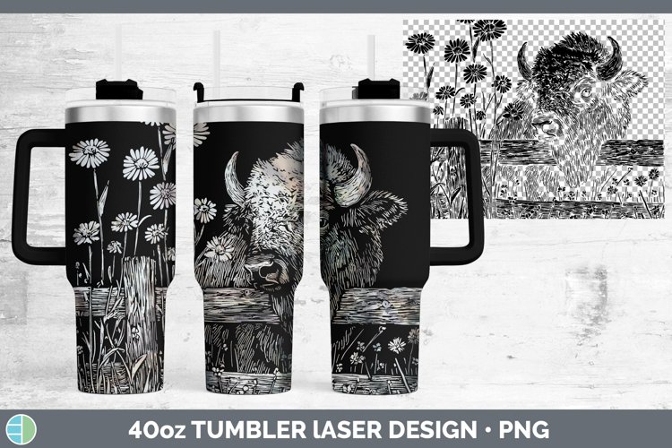 Woodland Bison Laser 40oz Tumbler Sublimation Tumbler Design