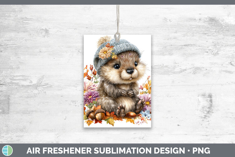 Woodland Boho Autumn Beaver Air Freshener Sublimation Car Fr