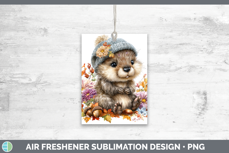 Woodland Boho Autumn Beaver Air Freshener Sublimation Car Fr