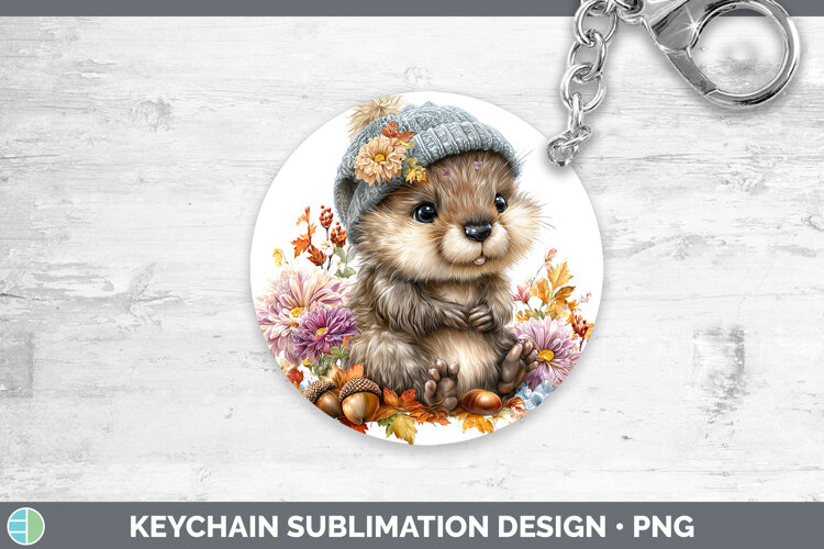 GorgeousWoodland Boho Autumn Keychain design.