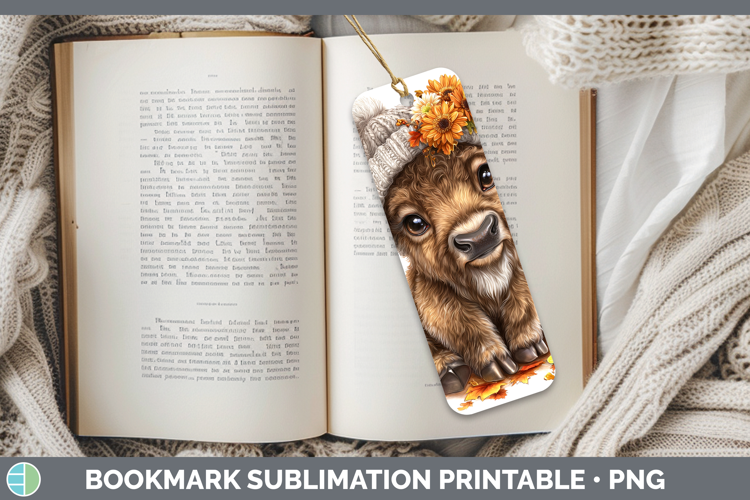 Woodland Boho Autumn Bison Bookmark Sublimation Printable De