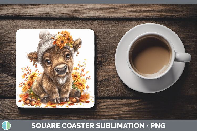 GorgeousWoodland Boho Autumn Square Coaster design.