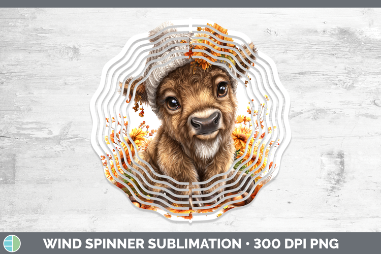 Woodland Boho Autumn Bison Wind Spinner Sublimation Spinner