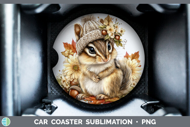 GorgeousWoodland Boho Autumn Car Coaster design.
