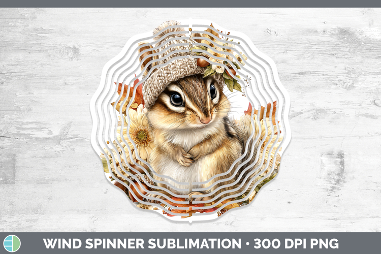 Woodland Boho Autumn Chipmunk Wind Spinner Sublimation Spinn