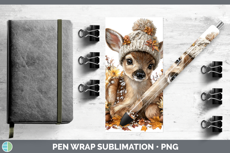 Woodland Boho Autumn Deer Pen Wrap Sublimation Pen Designs