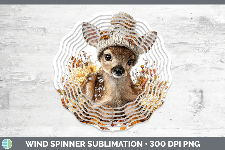 Woodland Boho Autumn Deer Wind Spinner Sublimation Spinner D