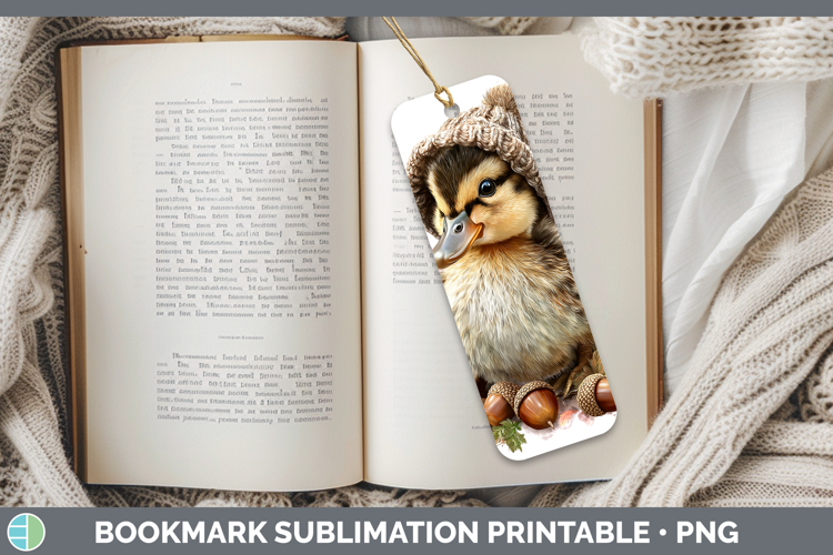 Woodland Boho Autumn Duck Bookmark Sublimation Printable Des