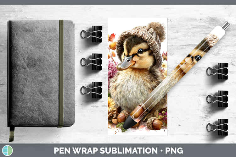 Woodland Boho Autumn Duck Pen Wrap Sublimation Pen Designs