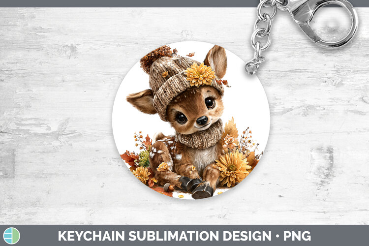 GorgeousWoodland Boho Autumn Keychain design.