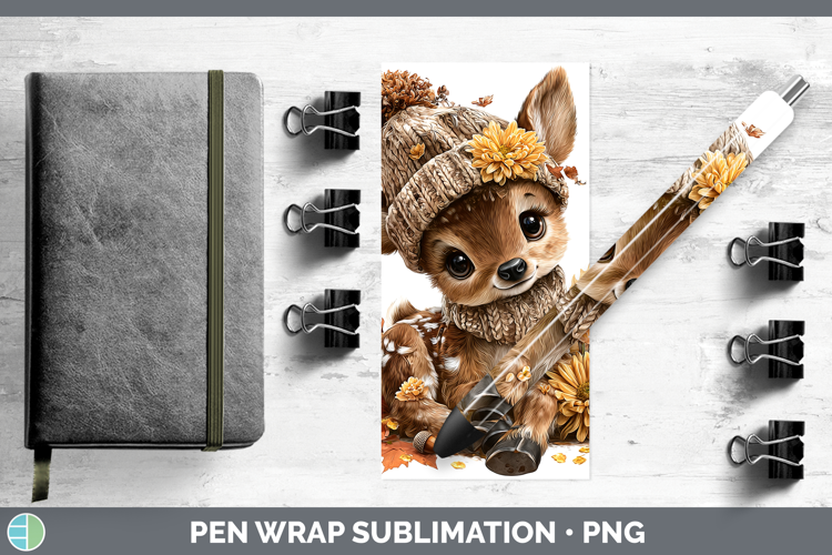 Woodland Boho Autumn Elk Pen Wrap Sublimation Pen Designs