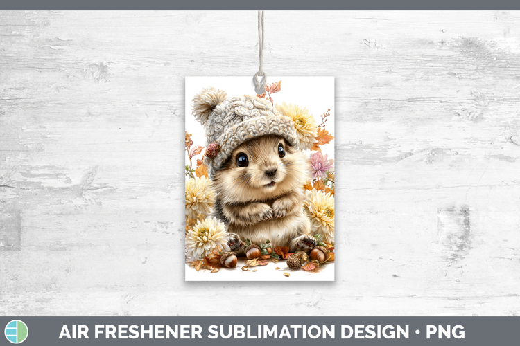 Woodland Boho Autumn Groundhog Air Freshener Sublimation Car