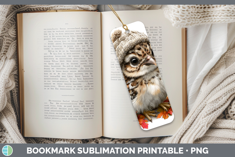 Woodland Boho Autumn Grouse Bookmark Sublimation Printable D