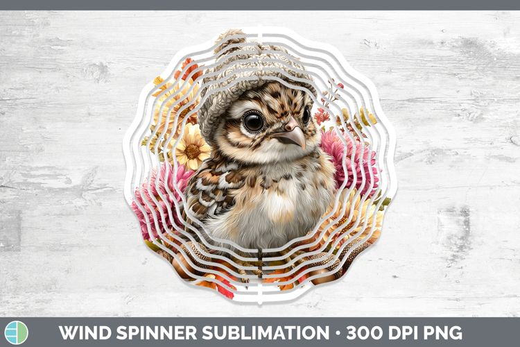 Woodland Boho Autumn Grouse Wind Spinner Sublimation Spinner