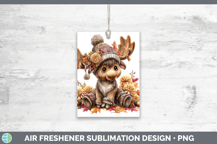 Woodland Boho Autumn Moose Air Freshener Sublimation Car Fre
