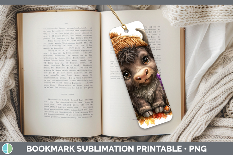 Woodland Boho Autumn Musk Ox Bookmark Sublimation Printable