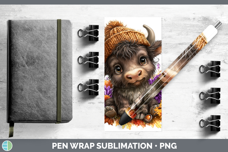 Woodland Boho Autumn Musk Ox Pen Wrap Sublimation Pen Design