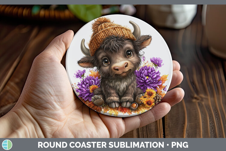 GorgeousWoodland Boho Autumn Round Coaster design.