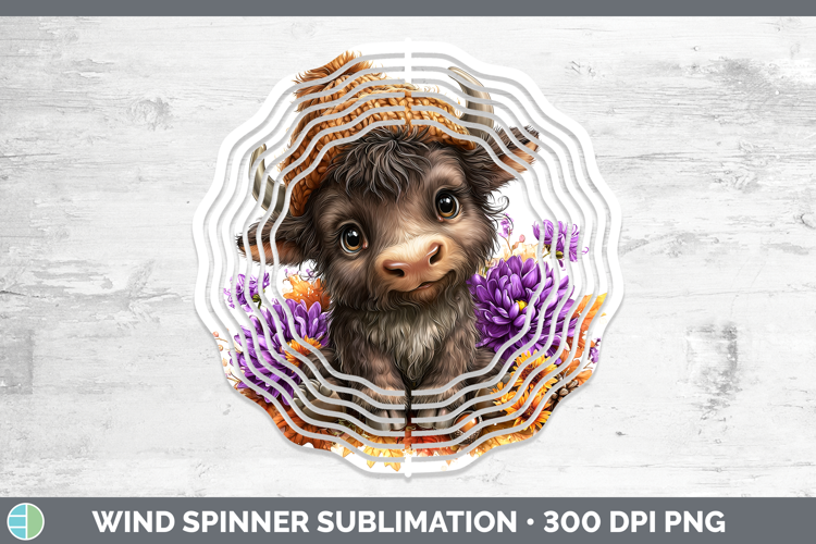 Woodland Boho Autumn Musk Ox Wind Spinner Sublimation Spinne