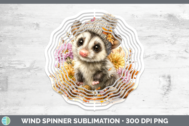 Woodland Boho Autumn Opossum Wind Spinner Sublimation Spinne