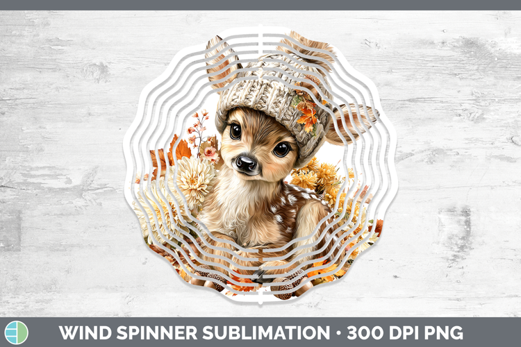 Woodland Boho Autumn Reindeer Wind Spinner Sublimation Spinn