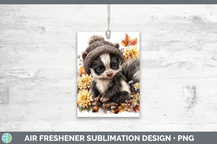 Woodland Boho Autumn Skunk Air Freshener Sublimation Car Fre